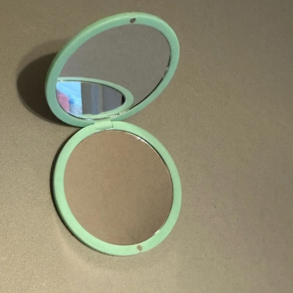 Walmart Green and Pink S Letter Round Compact Mirror
